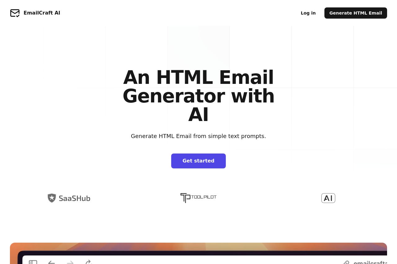 Screenshot of emailcraftai.com