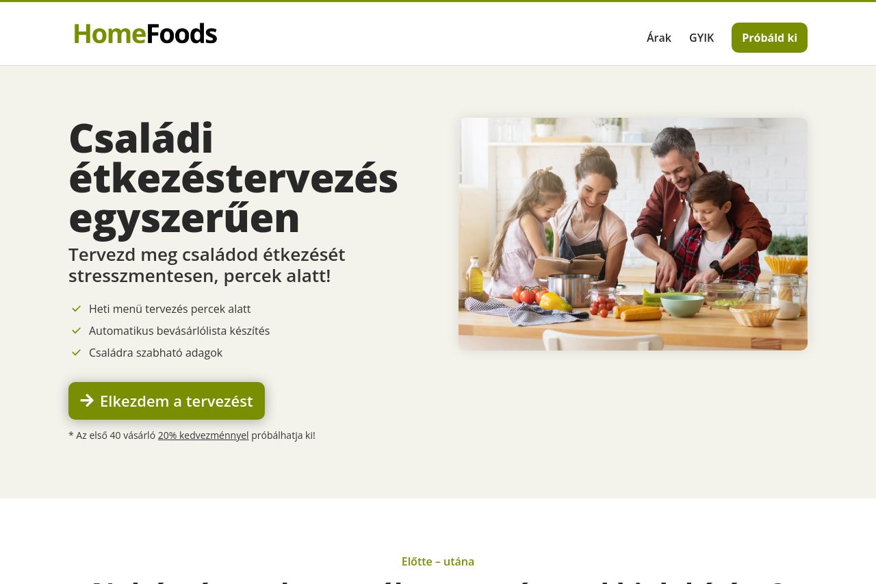 Screenshot of homefoods.hu